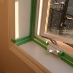 INTERIOR WINDOW CAULKING TO SEAL GAPS TO SEAL FOR NO AIR LEAKS